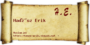 Haász Erik névjegykártya